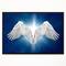 Designart - Angel Wings on Blue Background - Abstract Framed Canvas Art Print